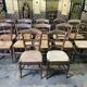 Suite of 12 rustic mulched chairs