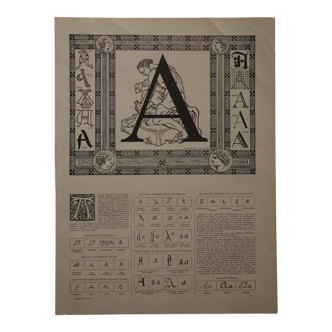 Lithograph on the letter A