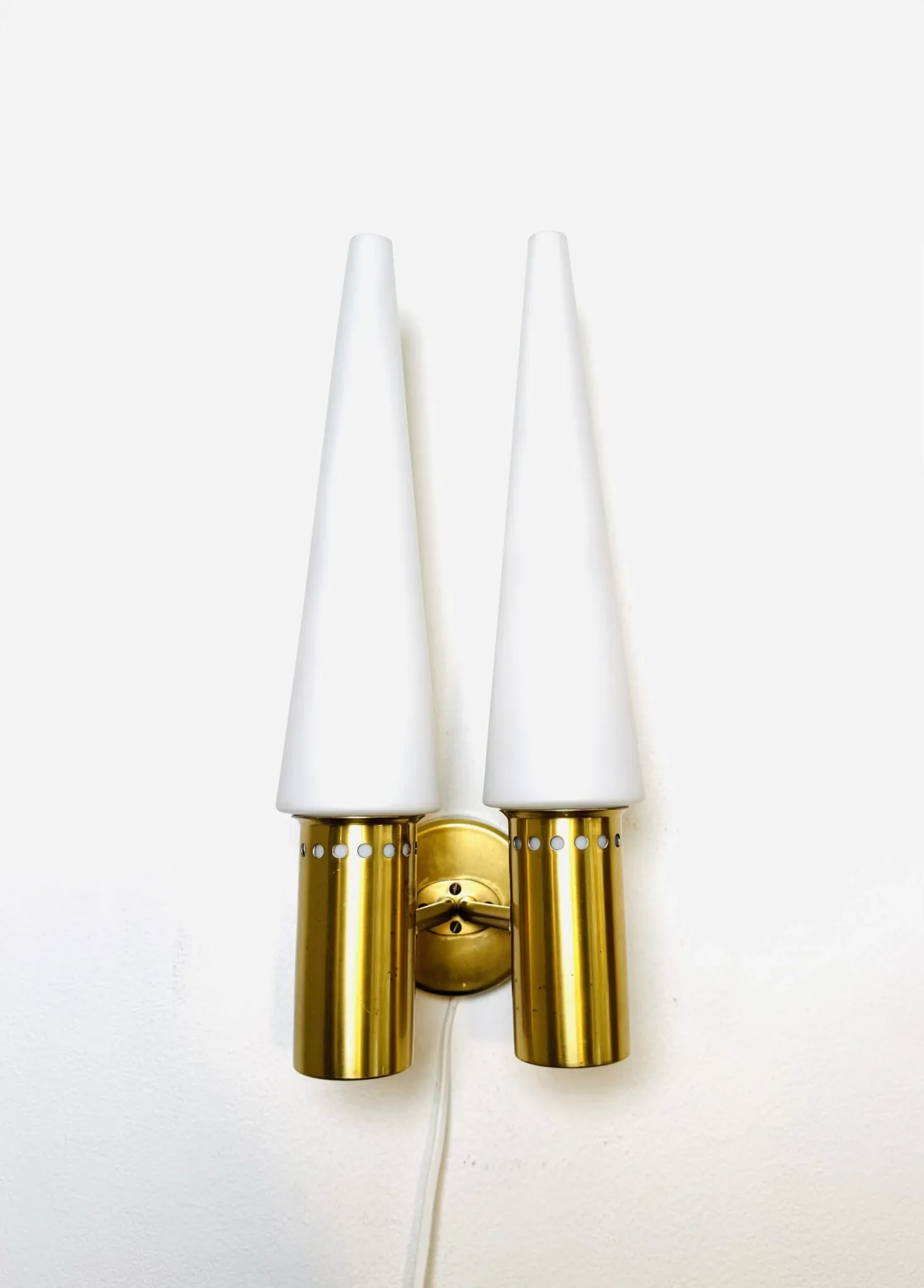 Brass Coloured Double Wall Lamp By Hans-Agne Jakobsson For Markaryd, Sweden, 1960'S