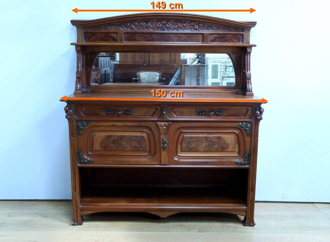 Walnut Sideboard, Art Nouveau – 1900
