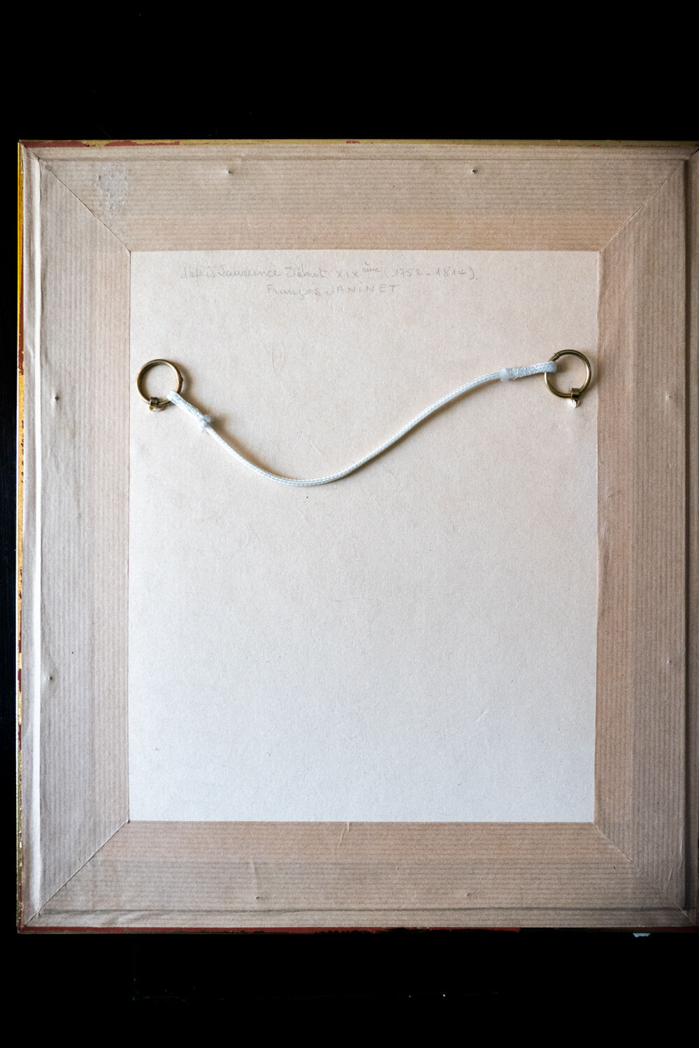 Gravure encadrée "Le petit conseil" par Janinet