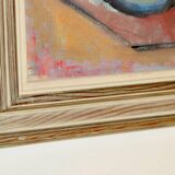 Swedish Mid-Century Oil On Canvas Painting" Still Life " --Vintage & Framed