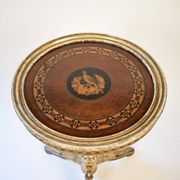 Victorian Marquetry Round Side Table, 1870s