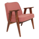 Lounge Chair Retro Style Indian Pink Wool Upholstery Refurbished
