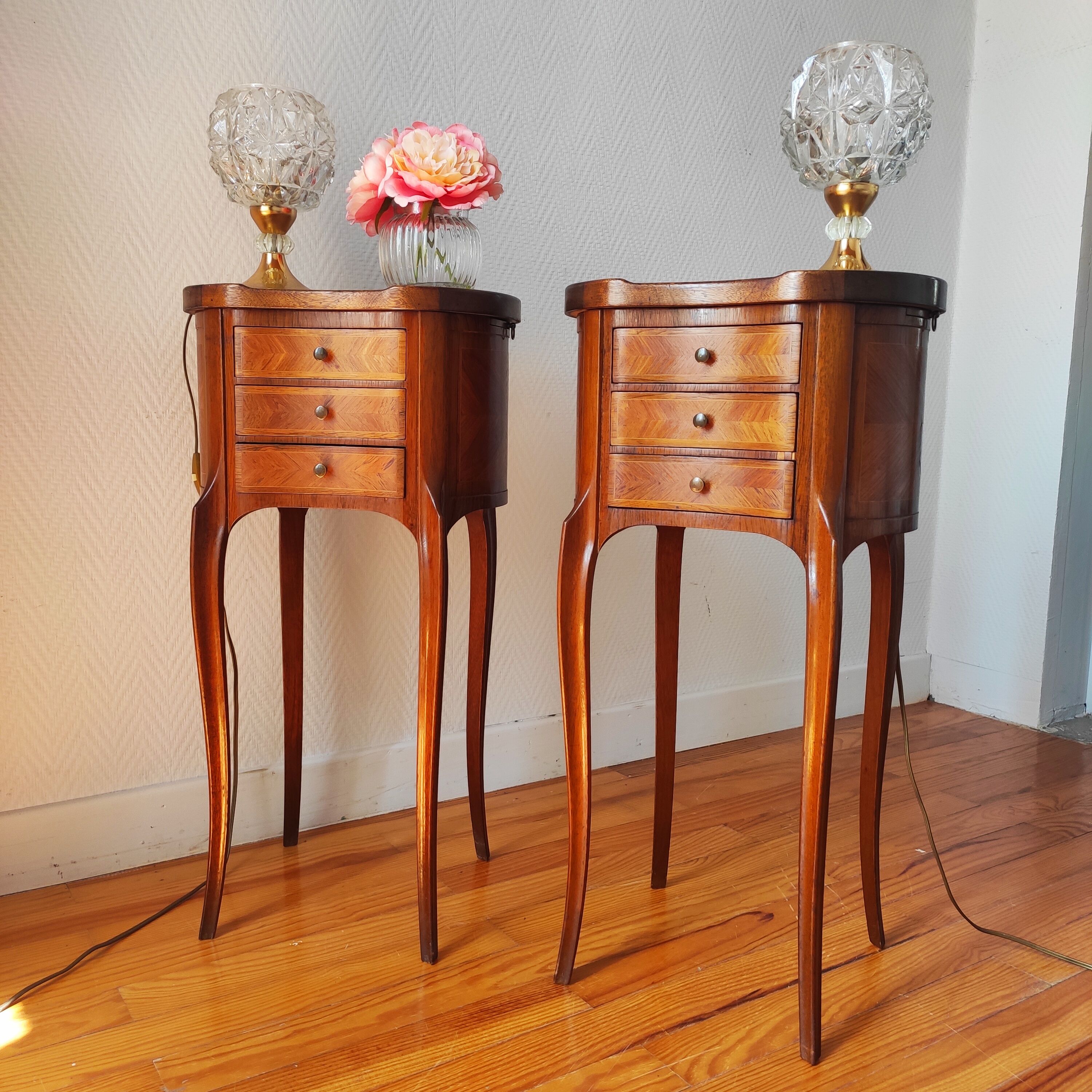 Pair of Louis XV style bedside tables