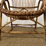 Rattan basket armchair from the 60s and 70s