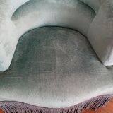 Blue velvet toad chair