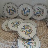 8 assiettes à dessert anciennes Salins