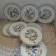8 antique Salins dessert plates