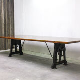 Walnut industrial table, 1950s