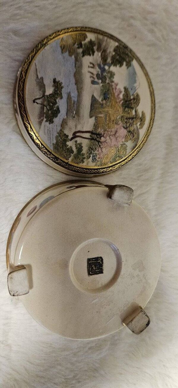 Ensemble de 3 pièces en céramique japonaise de style Satsuma