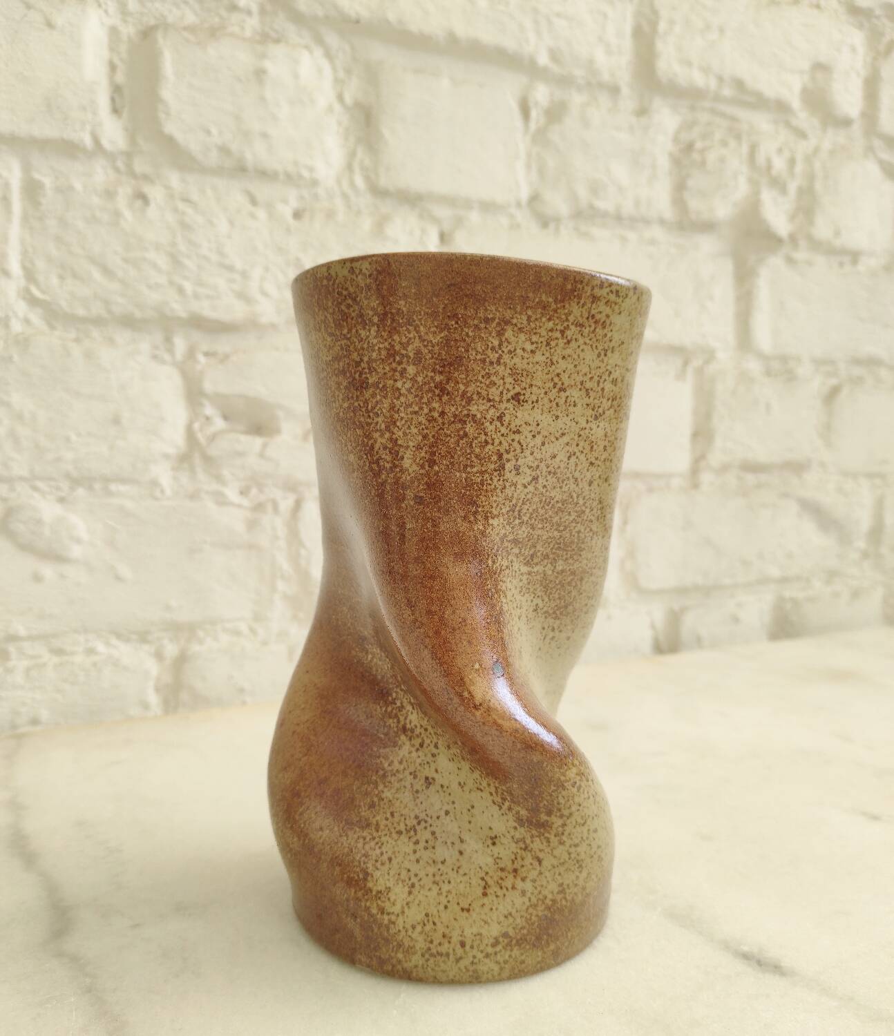 Sculptural Vase in Pyrite Stone - Organic Design 1970