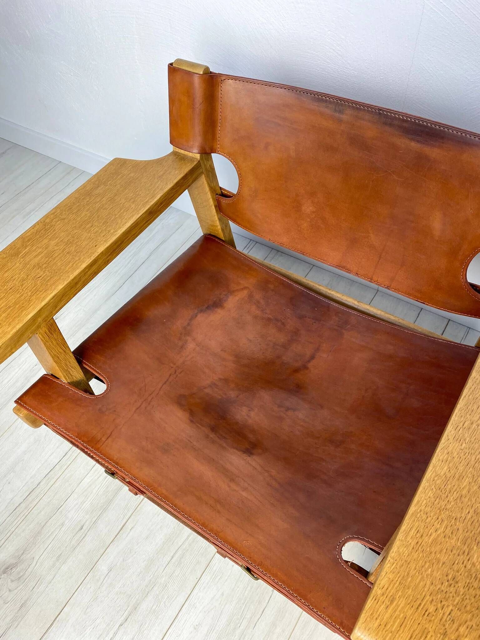 1950s Vintage Oak Spanish Chair by Børge Mogensen for Fredericia