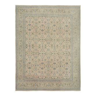 Hand-knotted persian antique 1970s 305 cm x 388 cm beige wool carpet