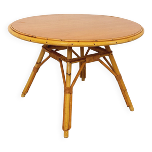 Table basse ronde en - rotin