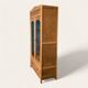 Parisian art deco glass cabinet in raw wood