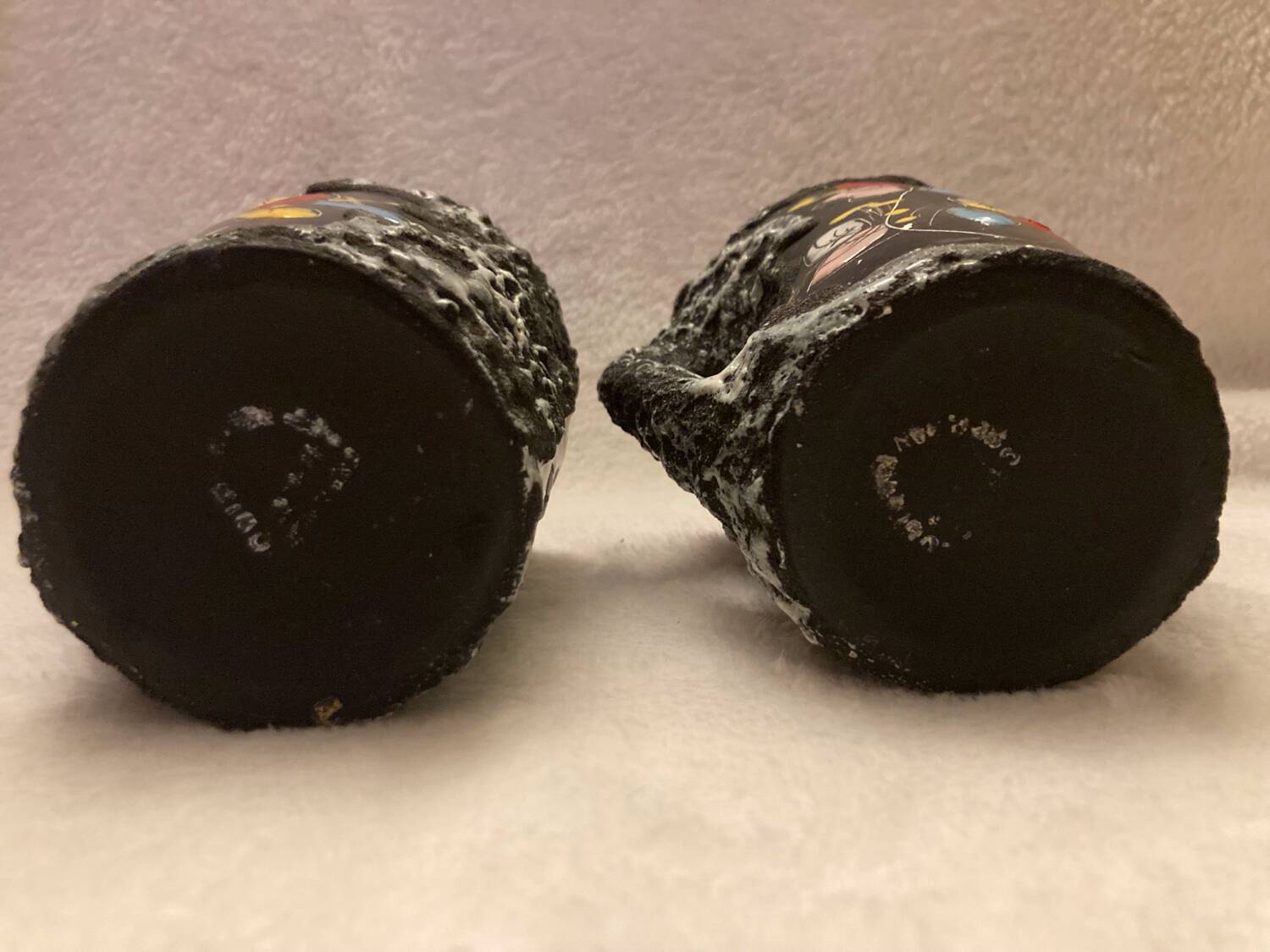 Set of 2 vintage lava stone mugs