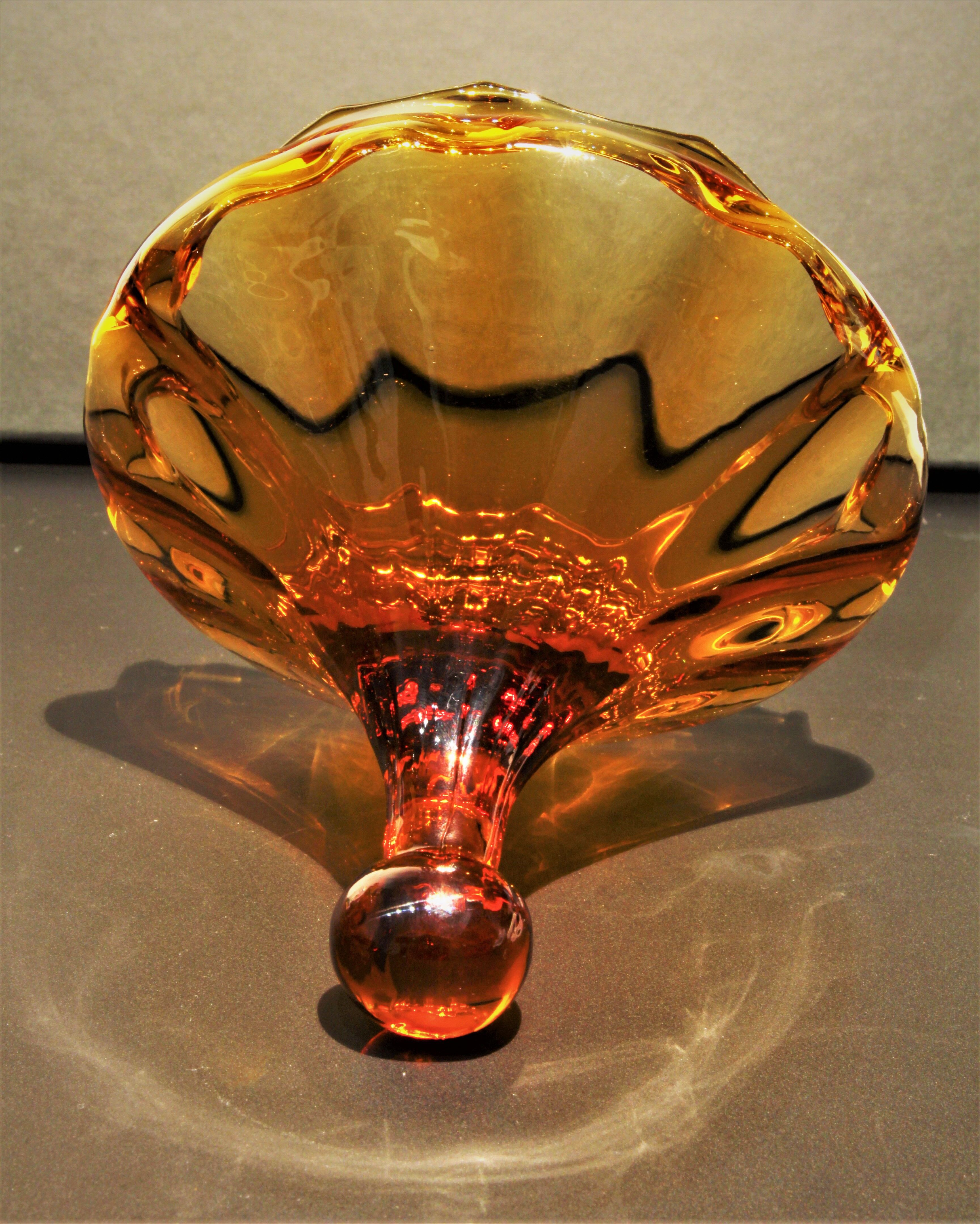 Large orange Bohemian crystal candy maker