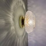 Vintage glass globe wall or ceiling light with diamond point.