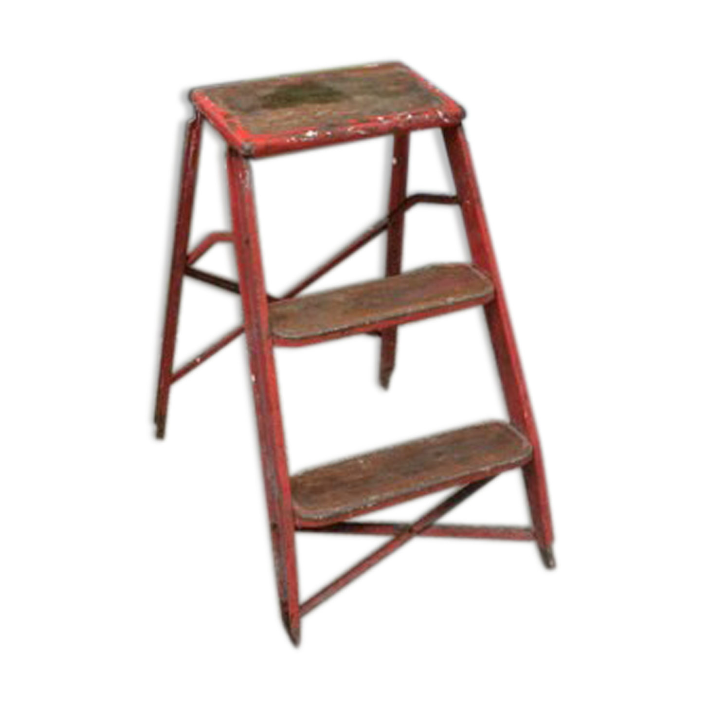Stepladder, three steps, walking foot