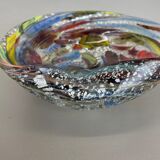 Bol en verre de Murano argent Flakes Shell Ashtray by Dino Martens Italie Années 1960