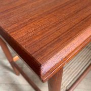 Vintage teak and rope magazine rack coffee table