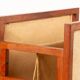Danish magazine rack in teak and linen by Henning Wind-Hansen for Sika Møbler