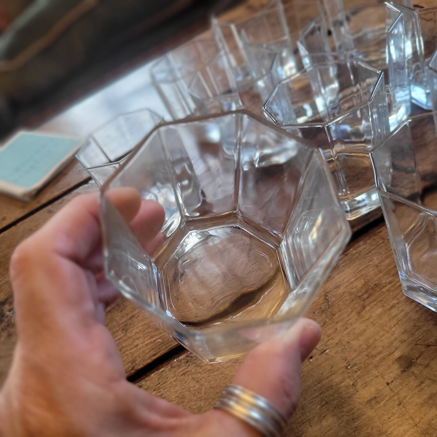 12 octagonal glasses - 80's