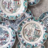 12 plates with large dish, Boch Frères Canton