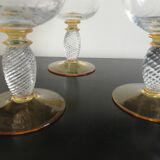 Set of 3 crystal wine glasses