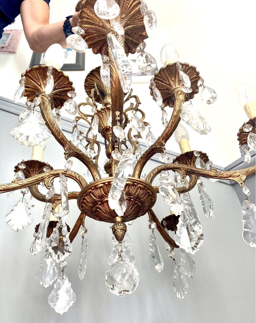 Bronze chandelier with tassels