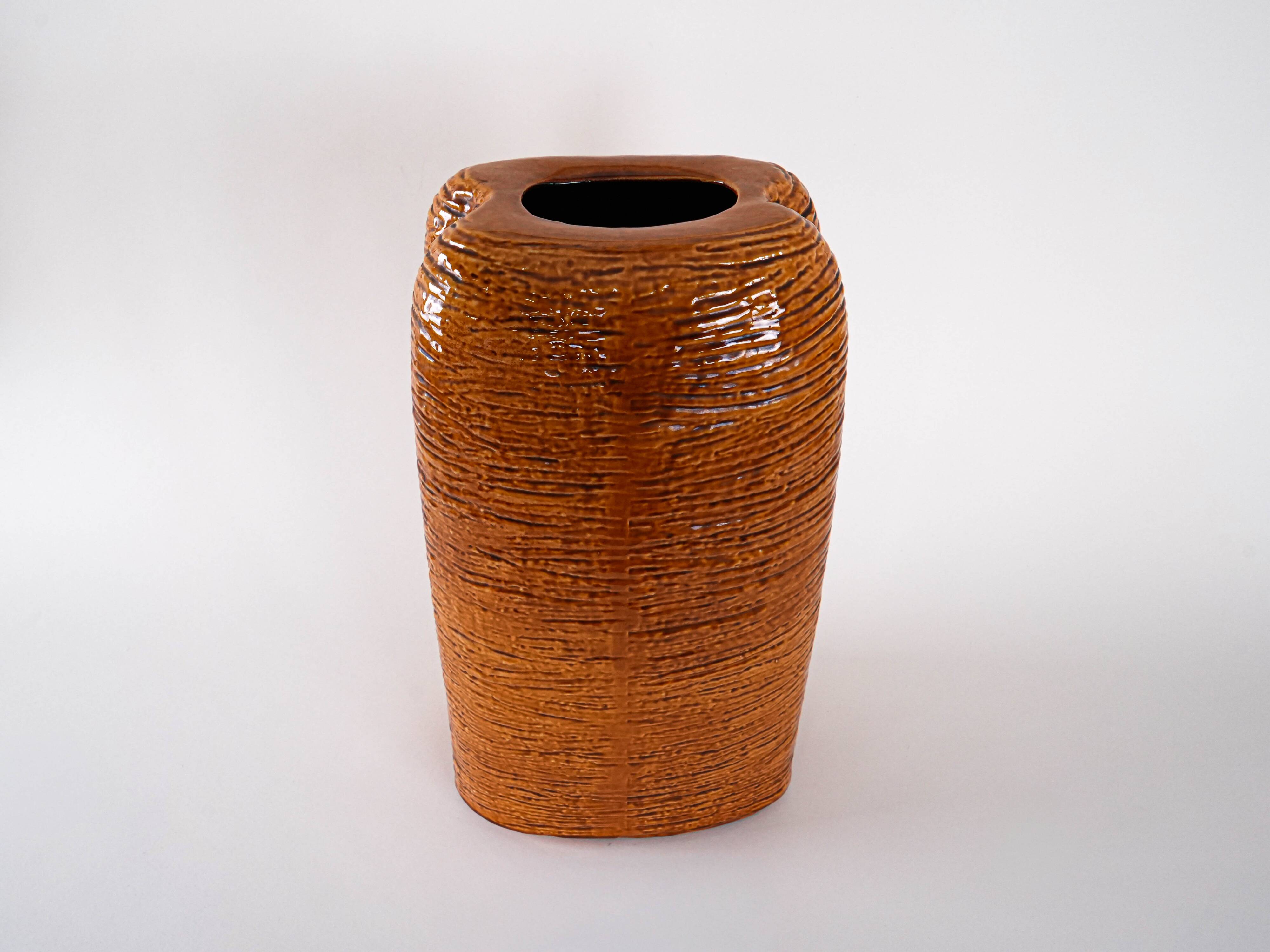 Stoneware vase, West Germany, 1970s, manufactured by Carstens Tönnieshof