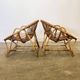Mid-century French Riviera rattan lounge chairs – pair – 1960s organic design
