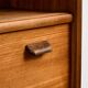 Mid-Century Teak Highboard with Sculpted Legs, Storage and Glass Shelf, 1960s