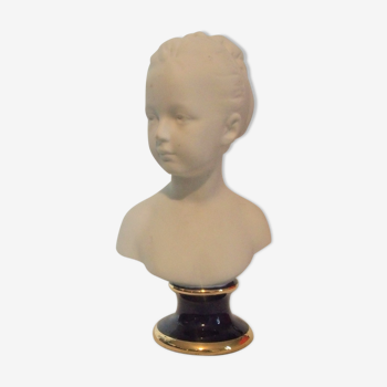 Buste de jeune fille en biscuit de porcelaine Limoges Ternet