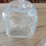 Antique blown amber bubble glass jar