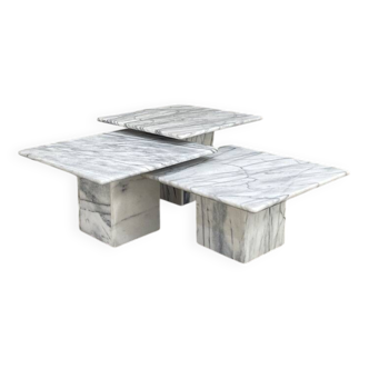 Set of 3 marble nesting tables