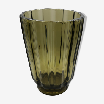 Smoked glass vase 1950
