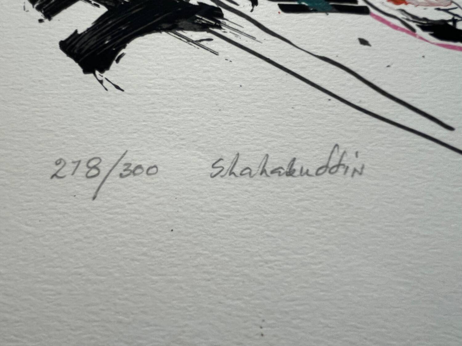 Original lithograph signed shahabuddin – "élan" – certified