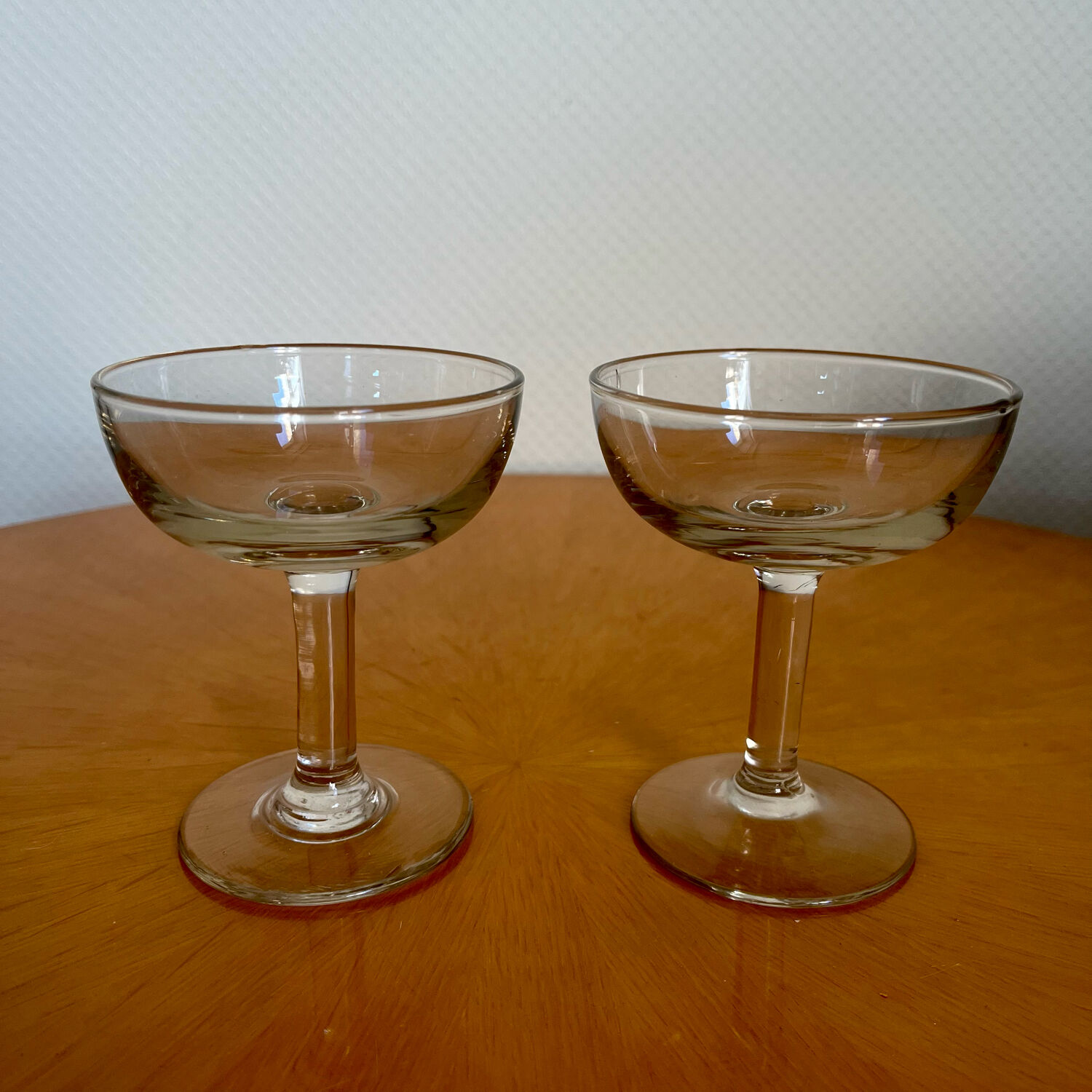 Pair of vintage champagne glasses