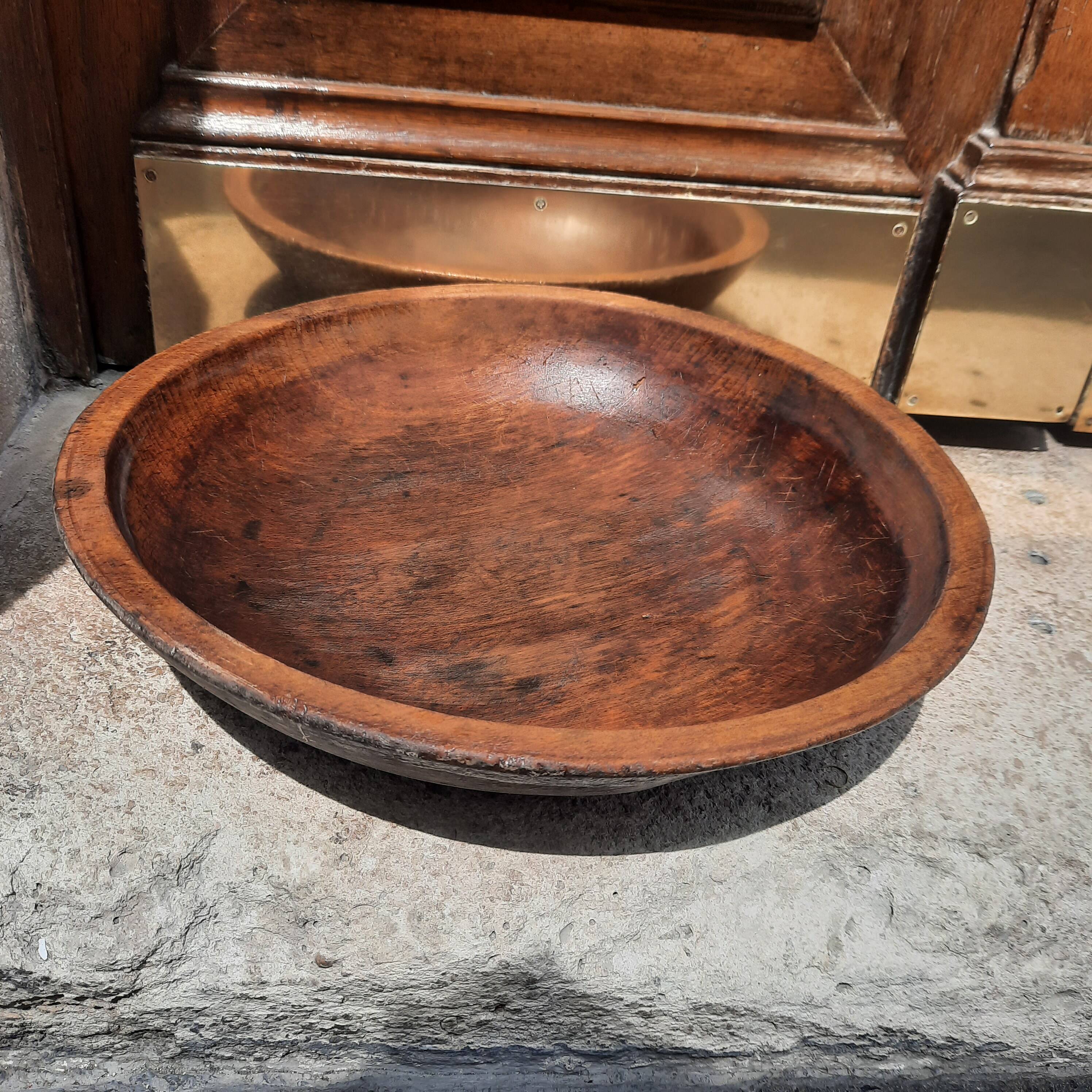 Large wooden salad bowl