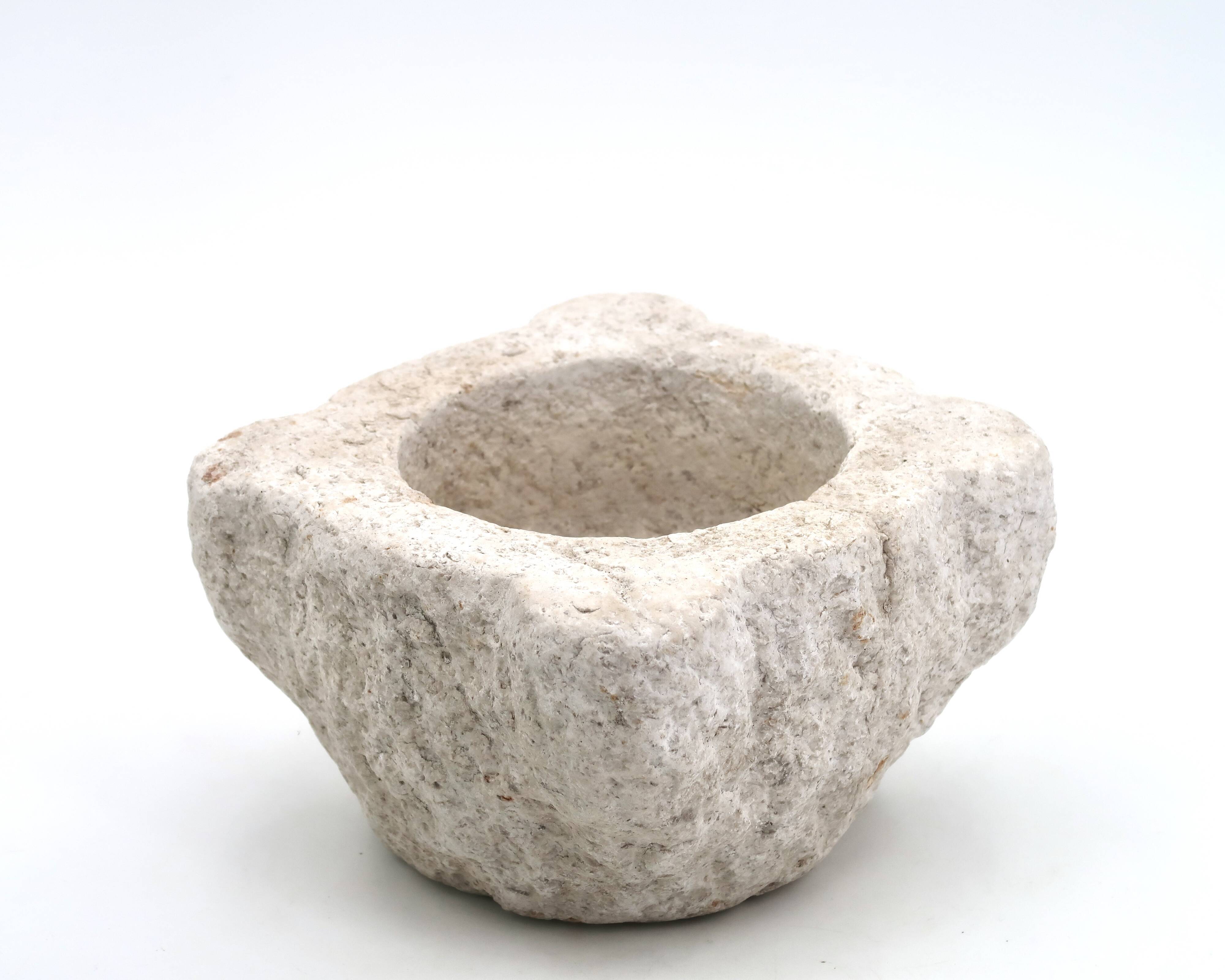 Brutalist mortar carved from stone, 19th century.