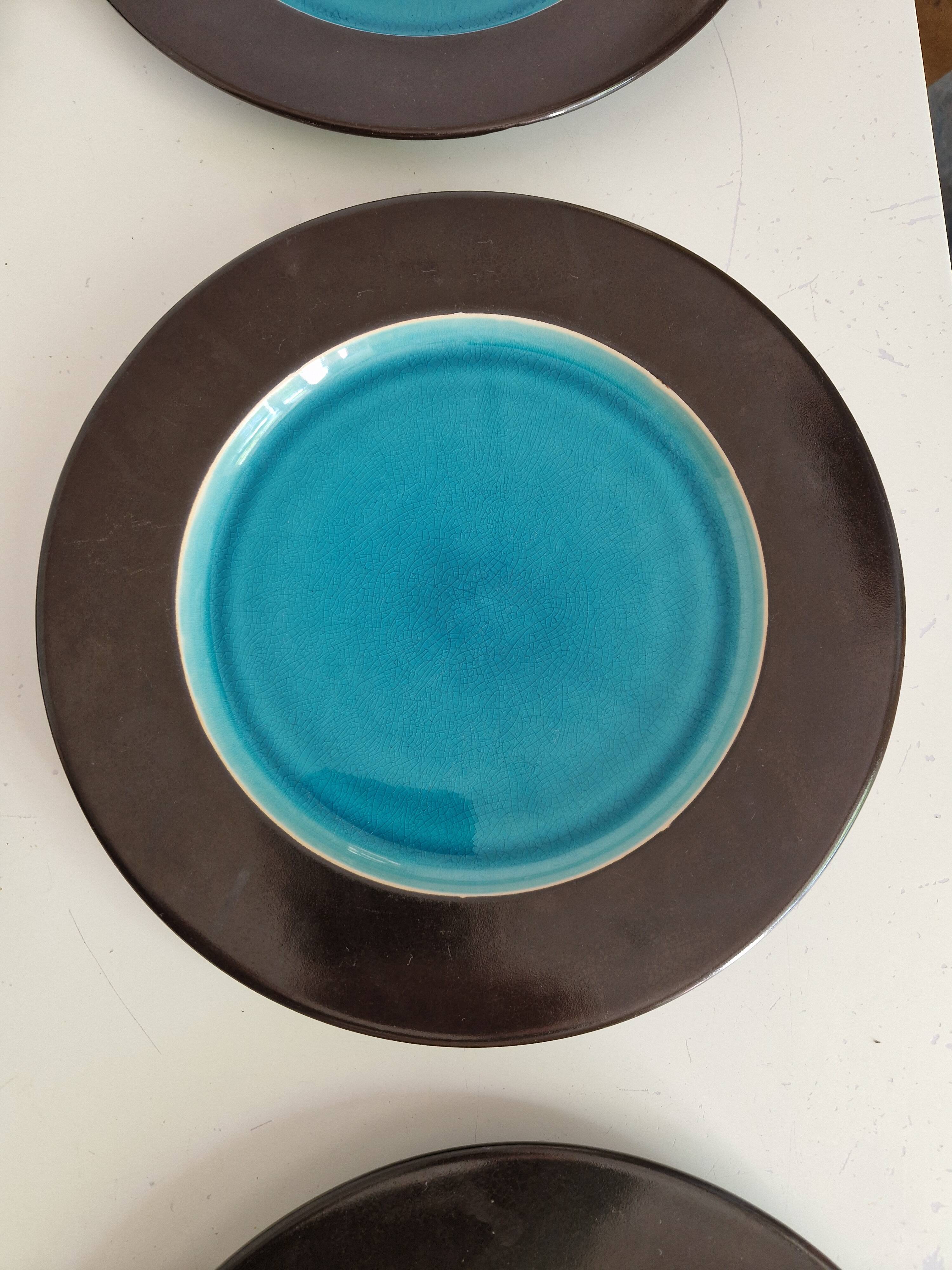 Set of 6 Flat Plates Geneviève Lethu Model Salomé