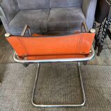 Cantilever dining room armchair, in cognac leather, vintage