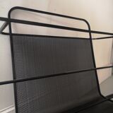 Perforated black metal trolley service, Matégot 1950 design