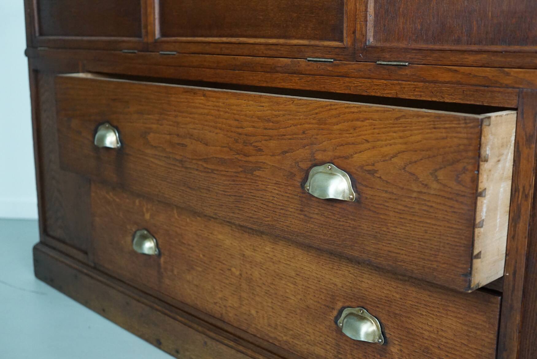 Antique Oak Jewellery Cabinet or Shop Counter, Early 20th Century