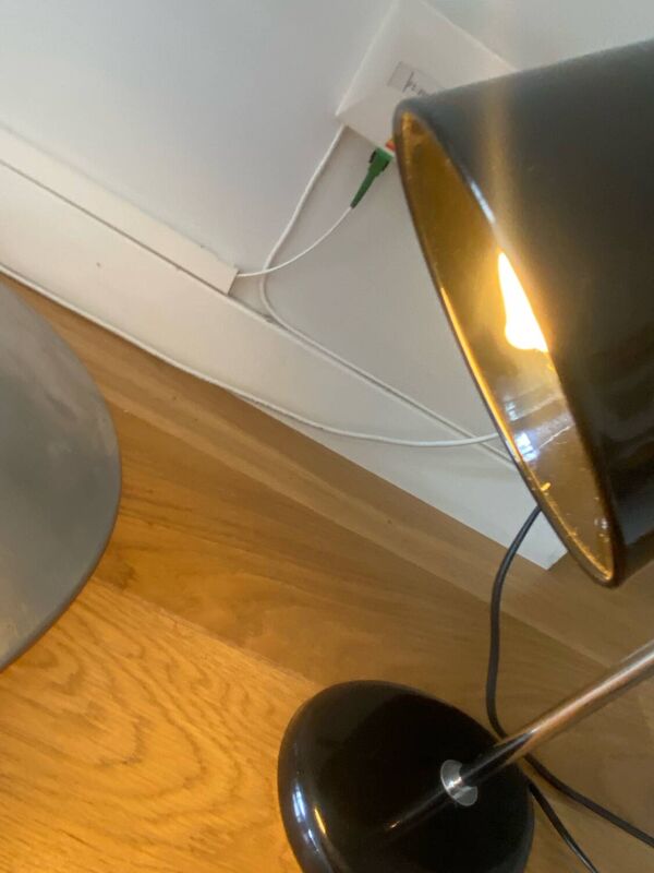 Lampe Diabolo bureau Métal Noir 70 luminaire light vintage design ancien Ob