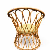 Set of 3 vintage rattan armchairs