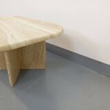 Table basse vintage en travertin des années 70