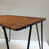 Rattan and metal coffee table by Raoul Guys
